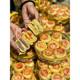 Bánh Pía tam vị hộp 500g 14 cái - bánh pía mix 3 vị đậu xanh sầu riêng, khoai môn sầu riêng, đậu xá xíu siêu ngon - bánh