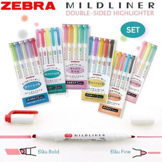 Bộ 5 màu Bút đánh dấu highlight Zebra Mildliner Nhật Bản