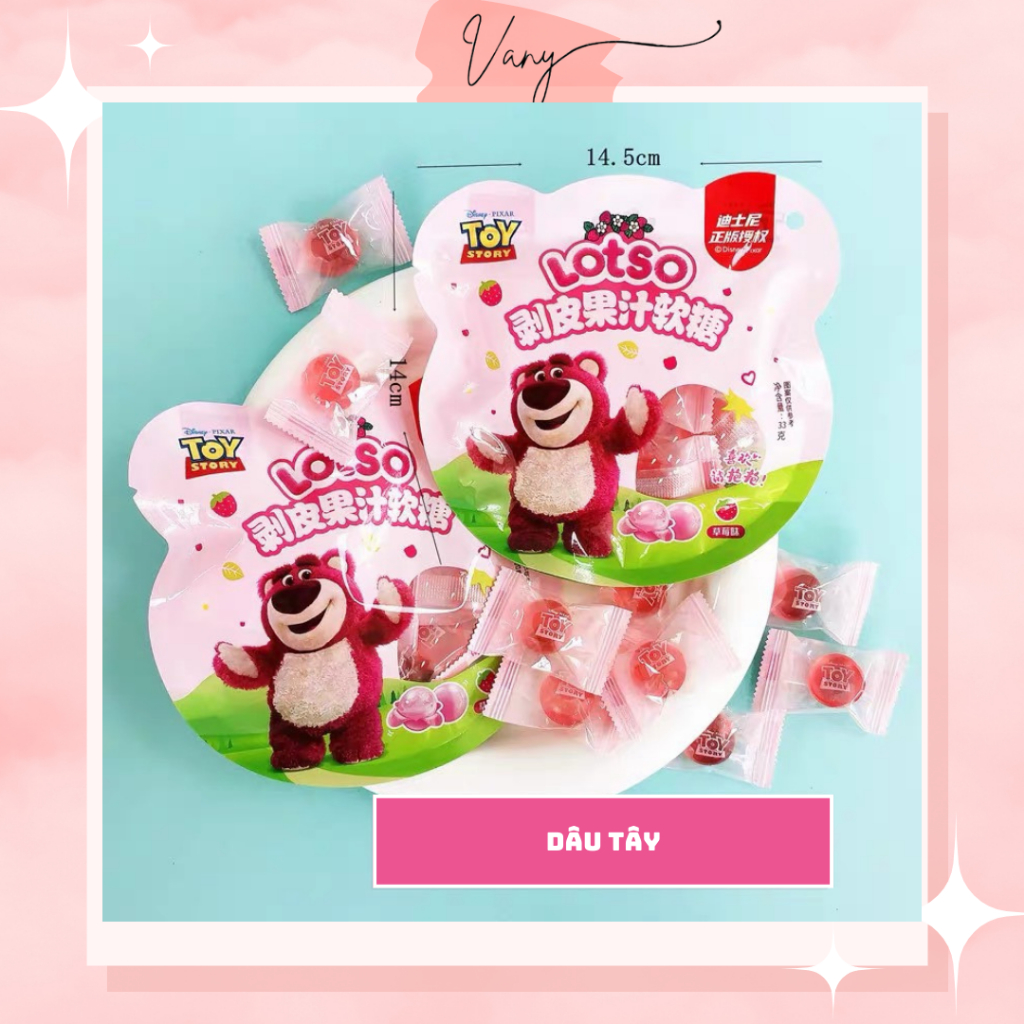 Kẹo Dẻo Trái Cây Bóc Vỏ Gấu Dâu Gói 33gr Vị Dâu Tây Xoài Nho Xanh Nho Tím