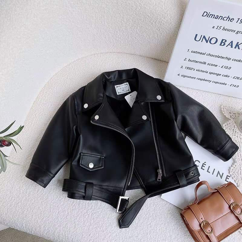 Áo khoác da cho bé trai và bé gái-unisex