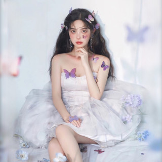 ( Tặng keo lọ và tấm keo ) Sét 5 bướm kèm keo make up chụp ảnh, Hồ điệp make up chụp ảnh nghệ thuật mã FZ-6630