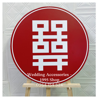 Combo bảng tên trang trí cưới ( Chữ Hỷ + Bảng Welcome + Bảng Treo + tặng 24 nhãn)