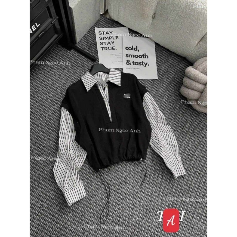 Áo pha sơmi dây rút eo hàng QCL1