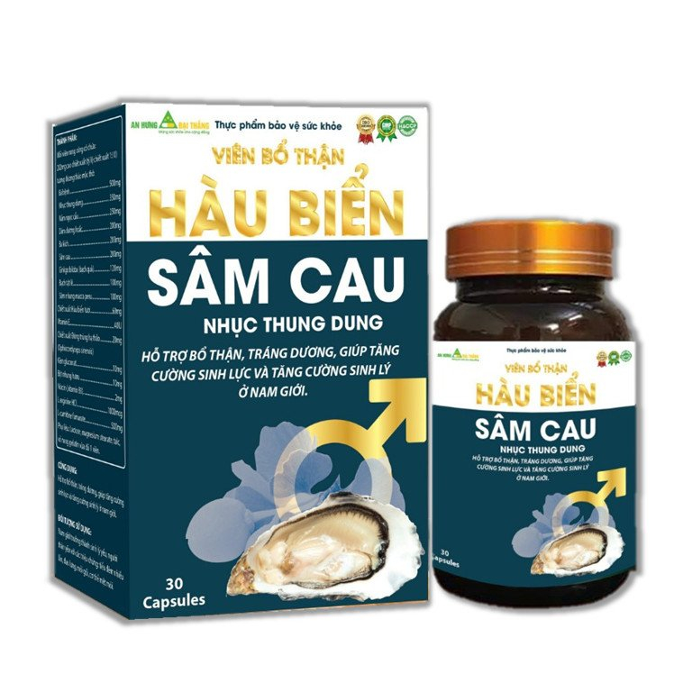 Viên Bổ Thận Hàu Biển Tinh Chất Ba Kích, Sâm Cau , Nhục Thung Dung Giúp Bổ Thận Tráng Dương, Tăng Cường Sinh Lực Và Sinh