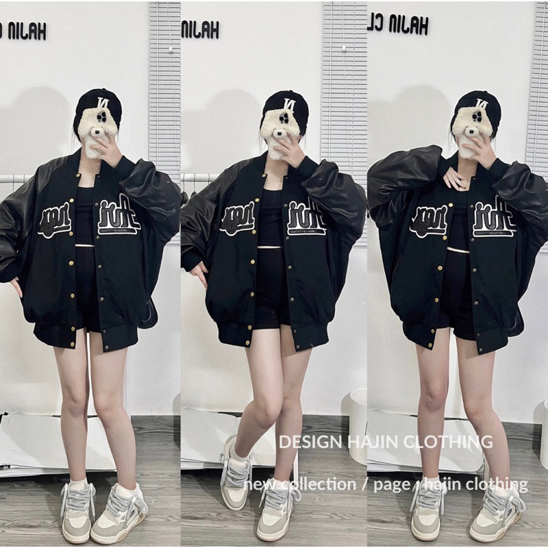 Áo khoác bomber phối tay da AVIREX về 3 màu