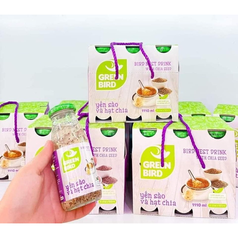 1 Chai nước Yến Sào và Hạt Chia 185ml 🍷- Yến sào Nutrinest