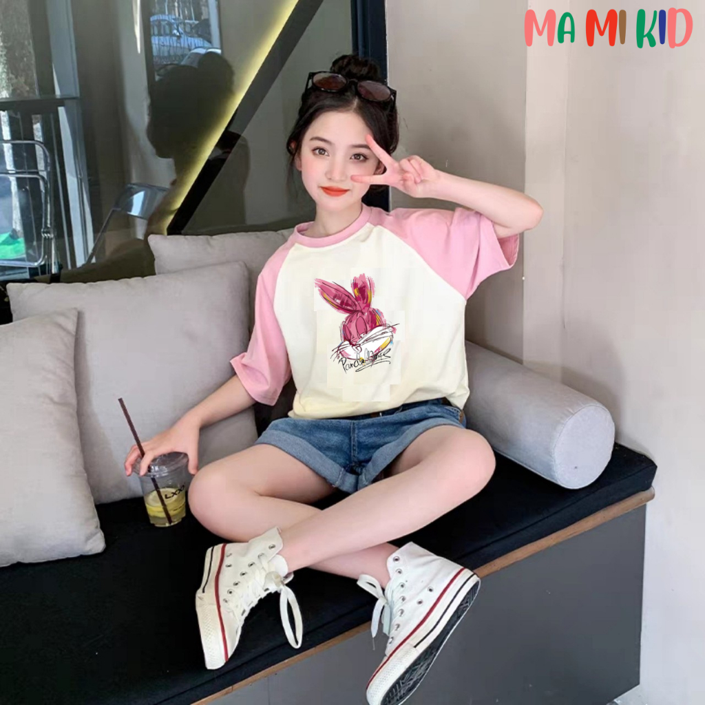 Áo Phông Cho Bé, Áo Thun Bé Gái Hình In cute, chất cotton 4 chiều mềm đẹp,,Mamikid