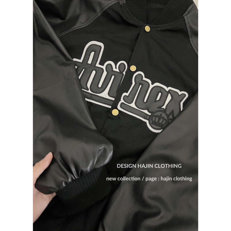 Áo khoác bomber phối tay da AVIREX về 3 màu