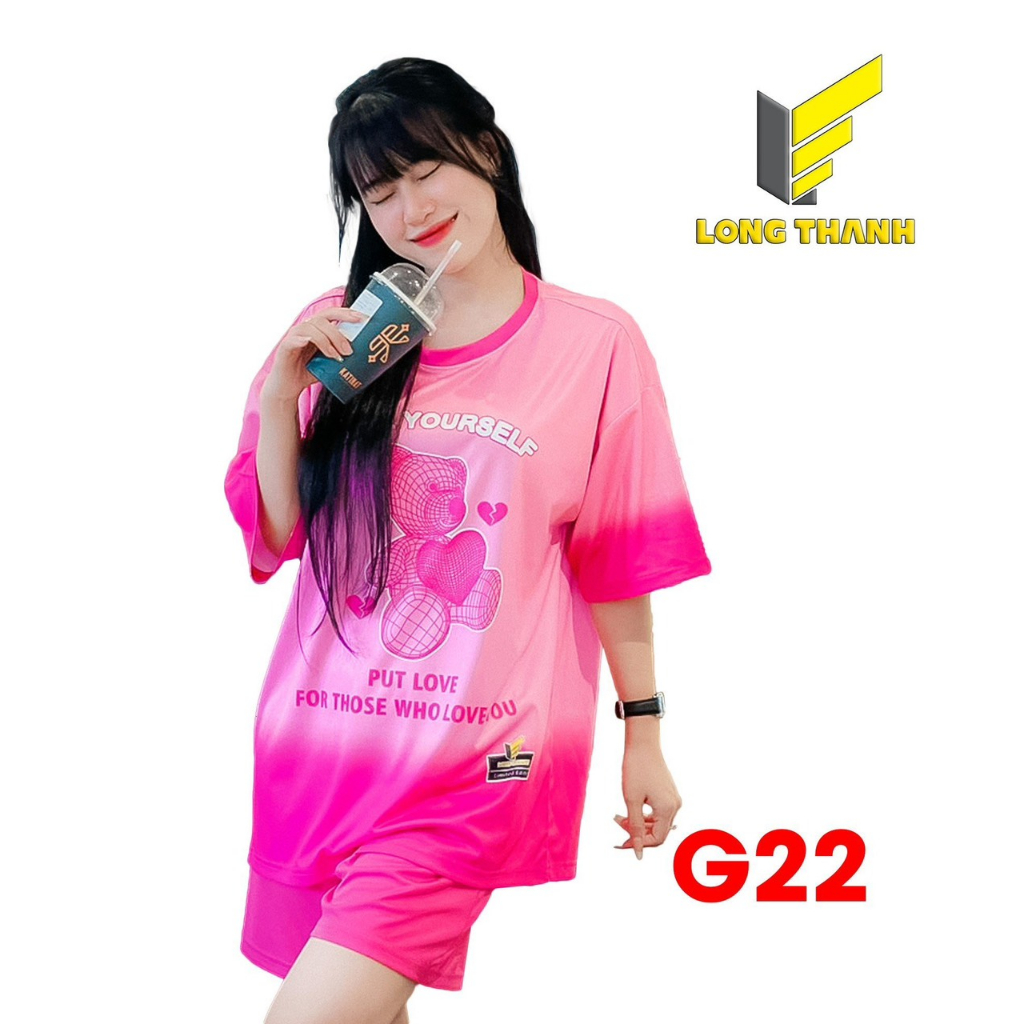 G22 -  Bộ Đồ Thun Cao Cấp Co Giãn 4 Chiều - Bộ Nữ Teen Long Thanh