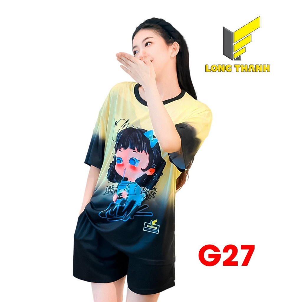 G27 -  Bộ Đồ Thun Cao Cấp Co Giãn 4 Chiều - Bộ Nữ Teen Long Thanh