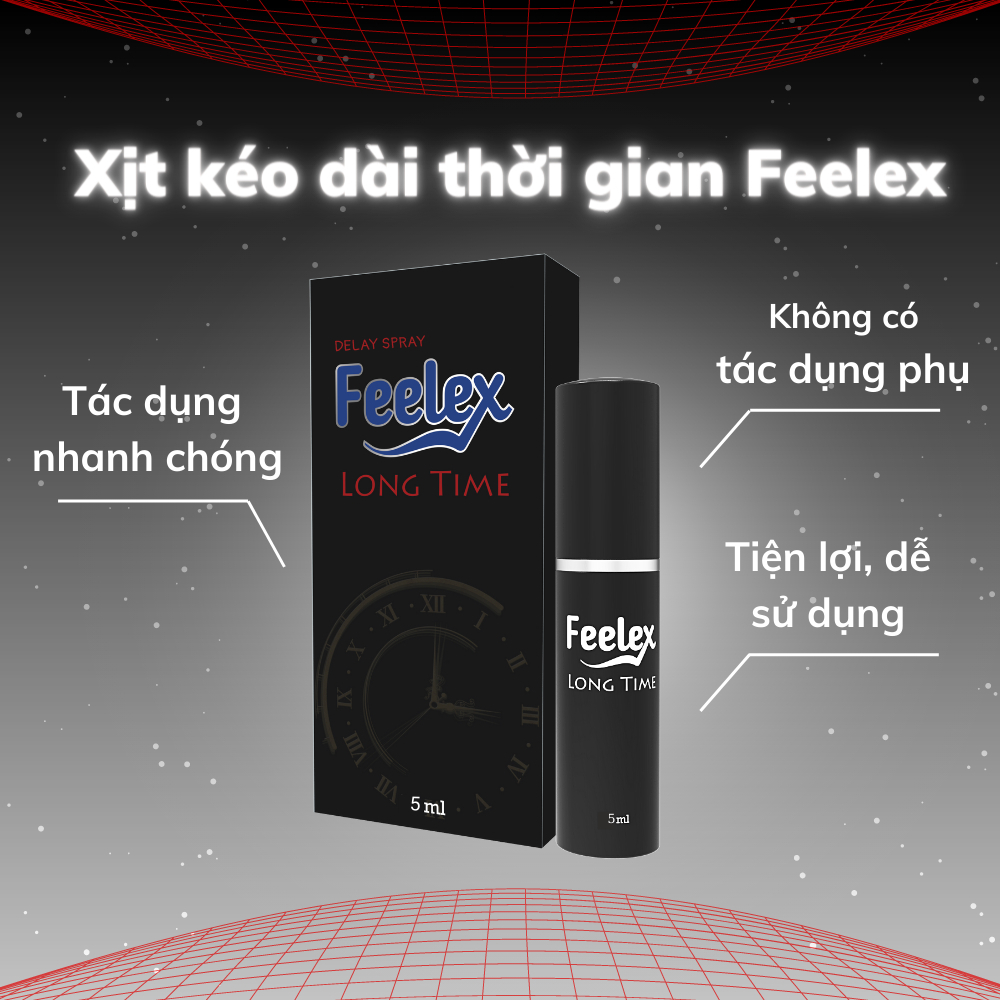 Gel bôi trơn Feelex Long Time mát lạnh, hỗ trợ kéo dài thời gian quan hệ cho nam giới