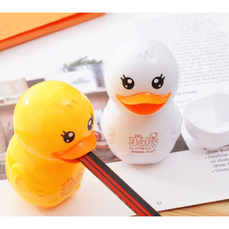 Set 2 Gọt bút chì hình vịt đáng yêu gọt vịt vàng vịt xanh đồ dùng học tập văn phòng phẩm gọt bút chì cơ gọt bút chì tay