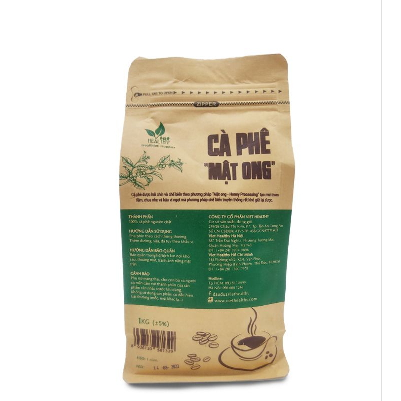 Cà Phê Mật Ong 1kg Viethealthy Nguyên Chất Chống Oxy Hoá