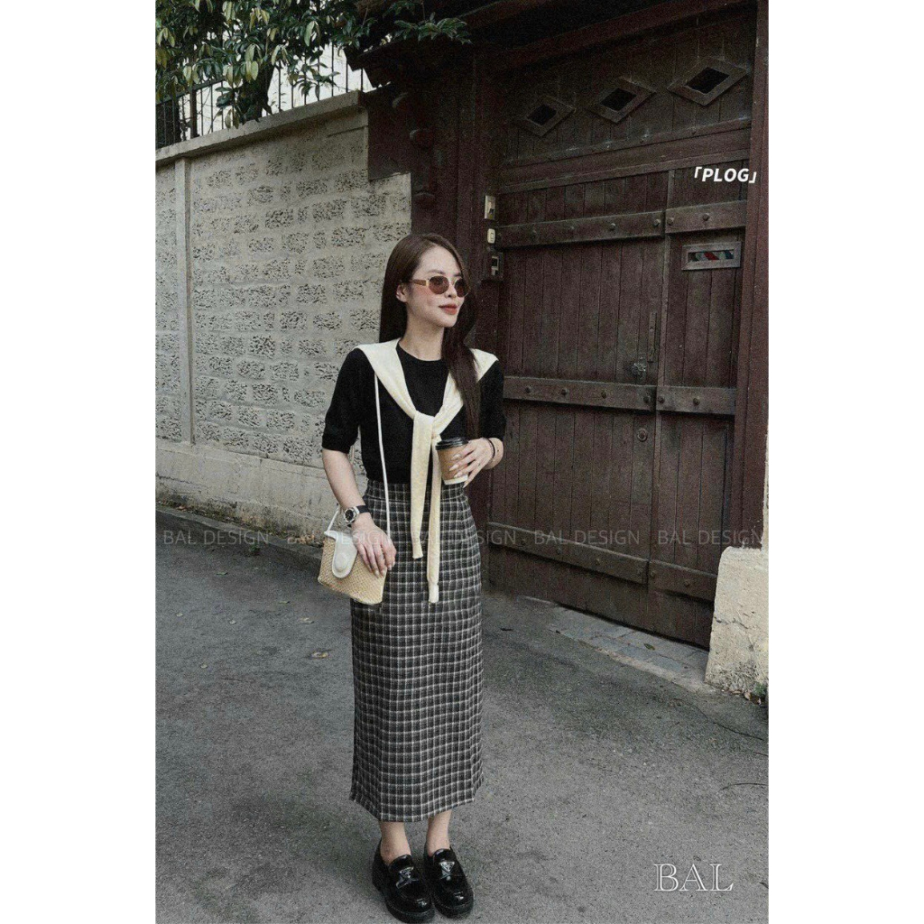 Set xinh phong cách Hàn 3 món kèm khăn hàng thiết kế
