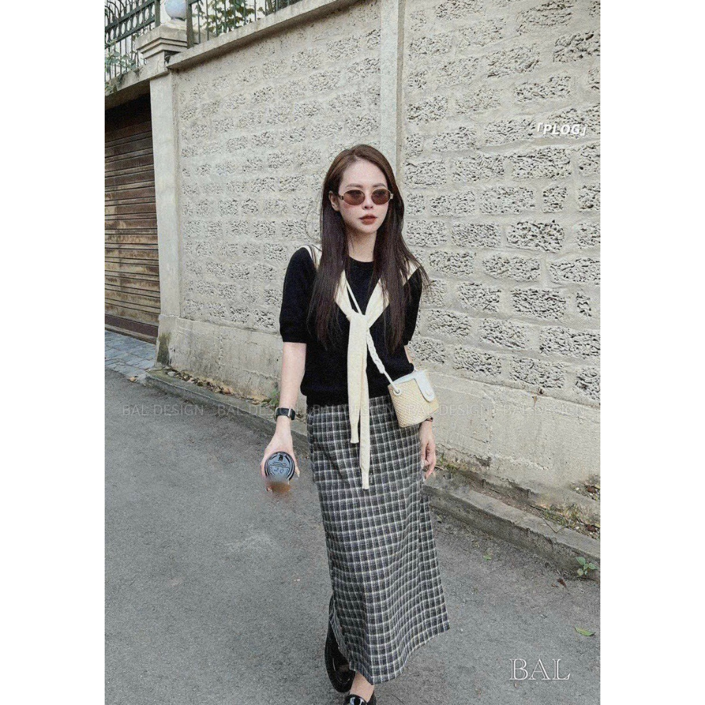 Set xinh phong cách Hàn 3 món kèm khăn hàng thiết kế