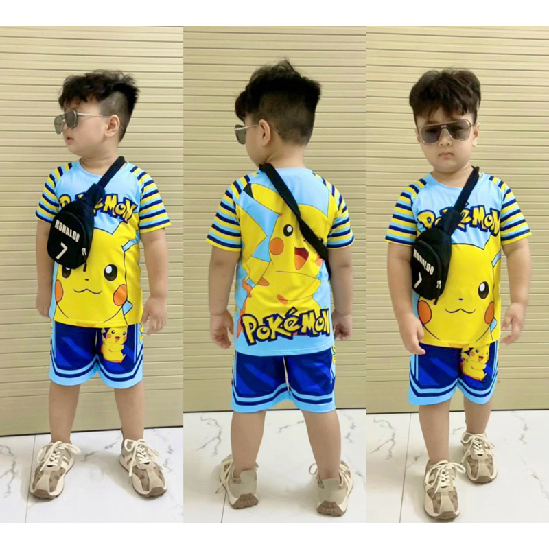 Đồ bộ thun lạnh in hình 3D đẹp- đồ bộ bé trai