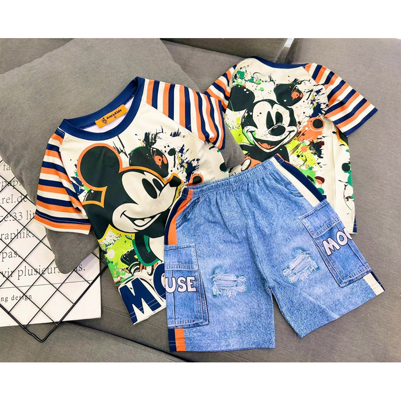 Đồ bộ thun lạnh in hình 3D đẹp- đồ bộ bé trai