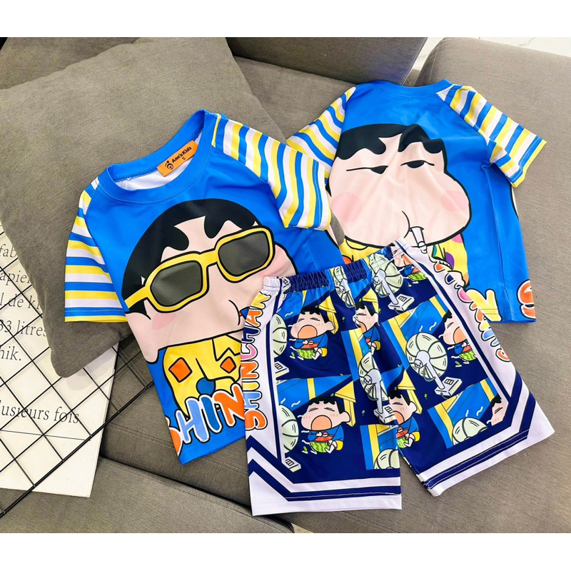 Đồ bộ thun lạnh in hình 3D đẹp- đồ bộ bé trai