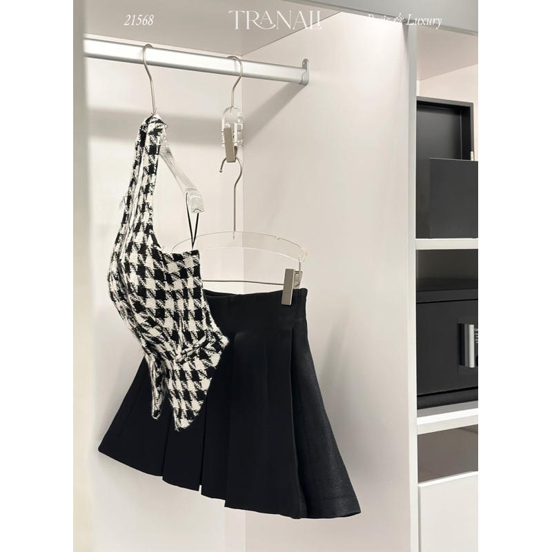 ÁO CROPTOP YẾM CARO ĐÍNH HOA HỞ LƯNG ❤️ về thêm SET QUẦN SUÔNG CULOTTES ĐEN