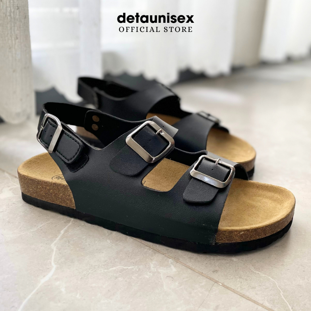 Dép đế trấu giày quai hậu quai ngang 2 khoá nam nữ Birken phong cách Detaunisex cực xinh - SATA21