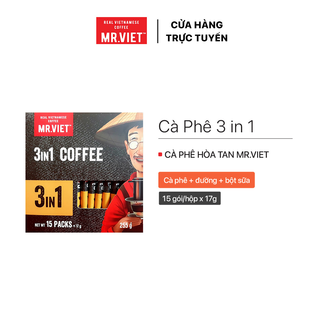 Cà phê hòa tan, cà phê sữa đá, 3in1 - MR.VIET Coffee