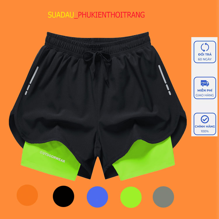 ⚡️  Quần chạy bộ, quần thể thao nam, nữ UTDOORWEAR 2 lớp thoáng khí