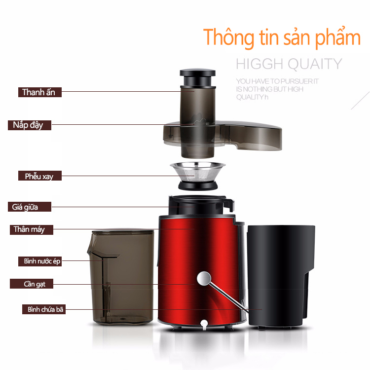 Máy ép trái cây cây tốc độ nhanh suất lớn máy ép gia đình thông minh đa năng bảo hành 12 tháng