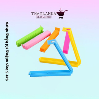 Combo 5 kẹp miệng túi bảo quản thực phẩm, đồ ăn - Kẹp khóa miệng túi thức ăn bằng nhựa (KMT01)