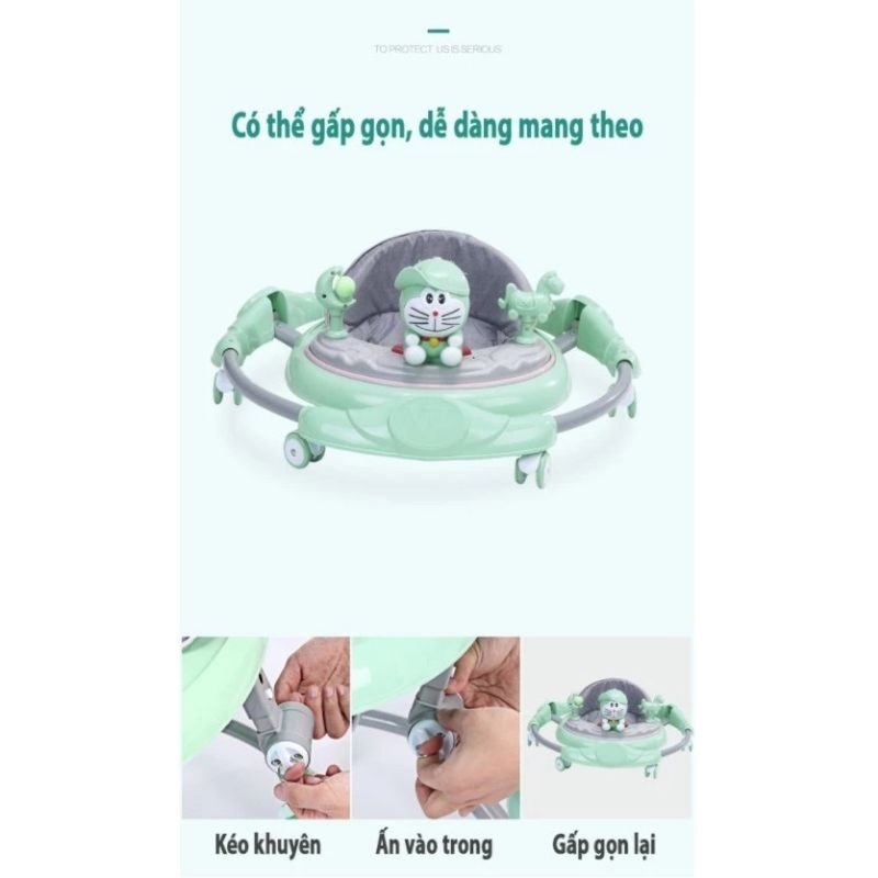 Xe tròn tập đi doremon đèn có nhạc cho bé