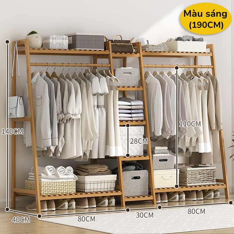 Giá Treo Đồ Đa Năng Lắp Ráp Tiện Lợi Mẫu Mới, Kệ Treo Quần Áo Phong Cách Hàn Quốc Siêu Bền