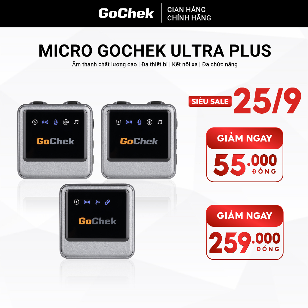 Mic Thu Âm Không Dây Gochek Ultra Plus – Thiết Bị Chuyên Nghiệp, Đa Thiết Bị, Đa Chức Năng | BigBuy360 - bigbuy360.vn