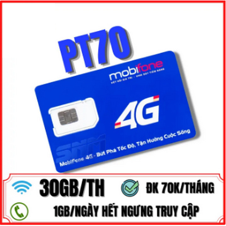 Sim PT70 Mobifone Sim DATA MAX BĂNG THÔNG [Free tháng đầu]