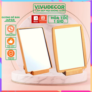 Gương gỗ để bàn trang điểm - gương gỗ để bàn 100% tự nhiên nhập khẩu mỹ - gương để bàn vivudecor gb01 100% gỗ tự nhiên