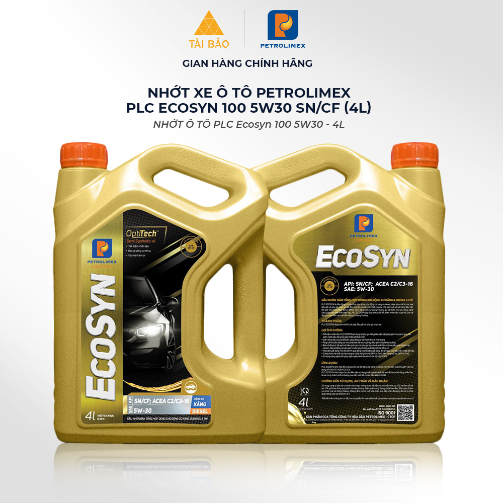 Nhớt xe ô tô PETROLIMEX PLC Ecosyn 100 5W30 SN/CF  - Chính hãng