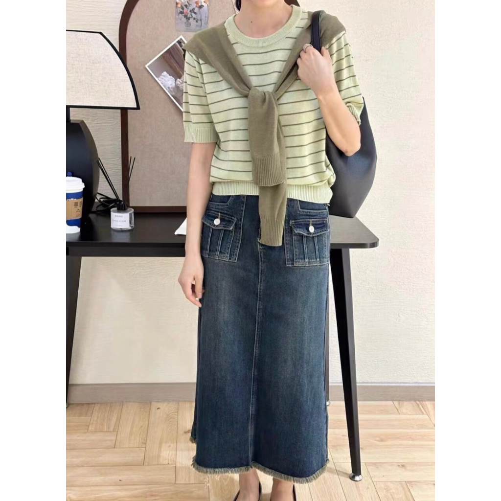 LYRA Set áo len mongtoghi kẻ kèm khăn len tháo rời phong cách trẻ trung - CSYSE0078