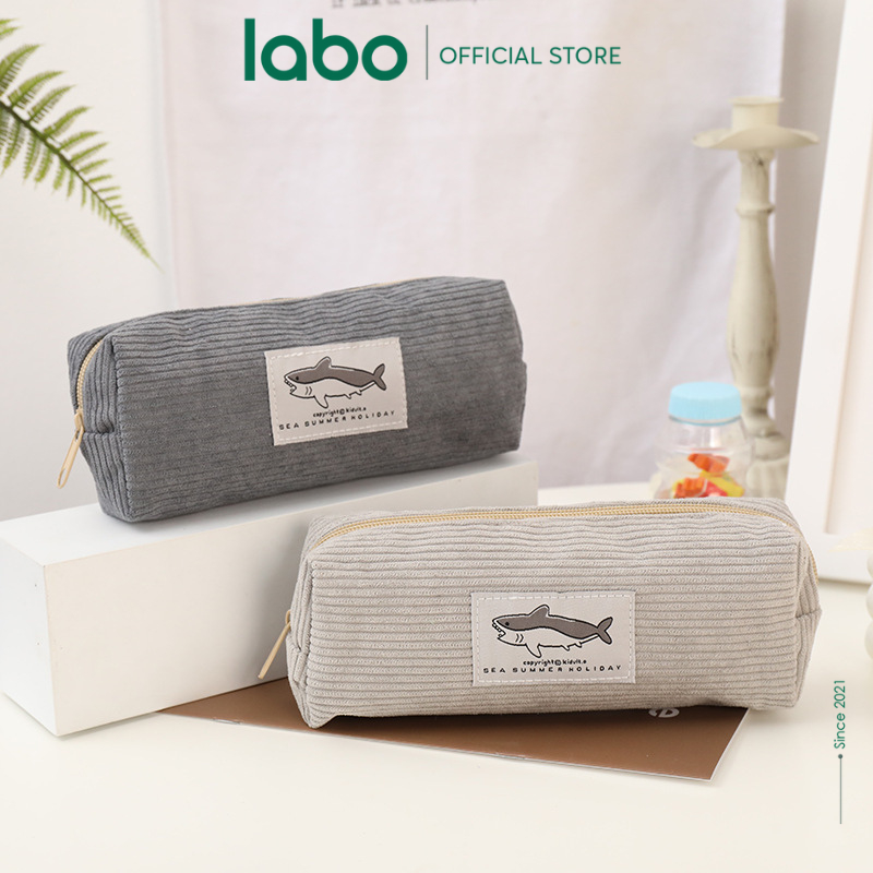 Túi Đựng Bút Vải Nhung Hình Cá Mập Đáng Yêu LABO