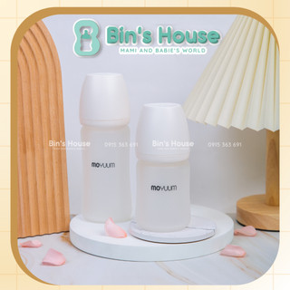 Bình sữa moyuum thuỷ tinh tráng Silicone siêu nhẹ siêu bền 150/240ml