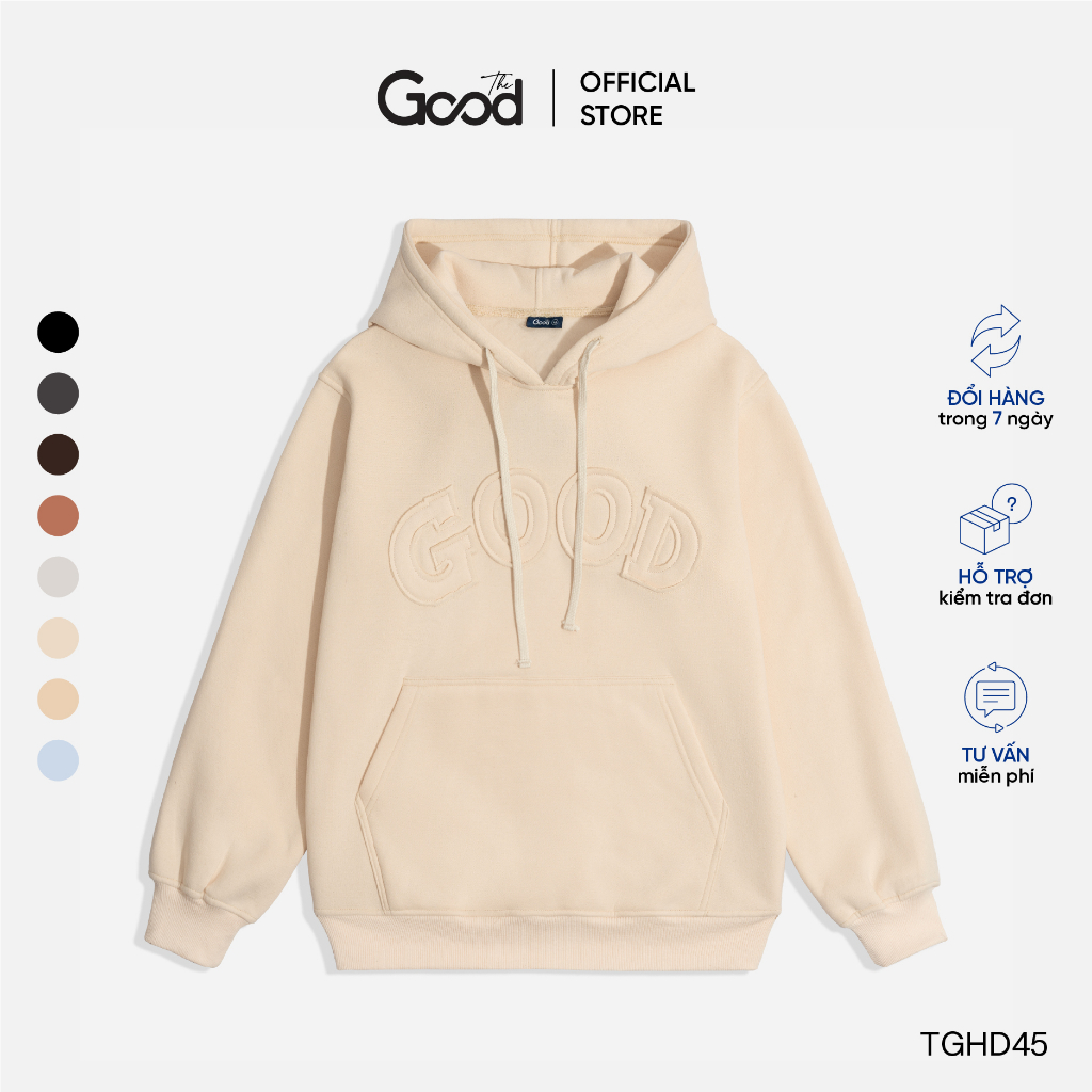 Áo Hoodie THE GOOD Ryder Hoạ Tiết Chữ Thêu , Áo Hoodie Nỉ Bông Unisex Form Rộng Basic