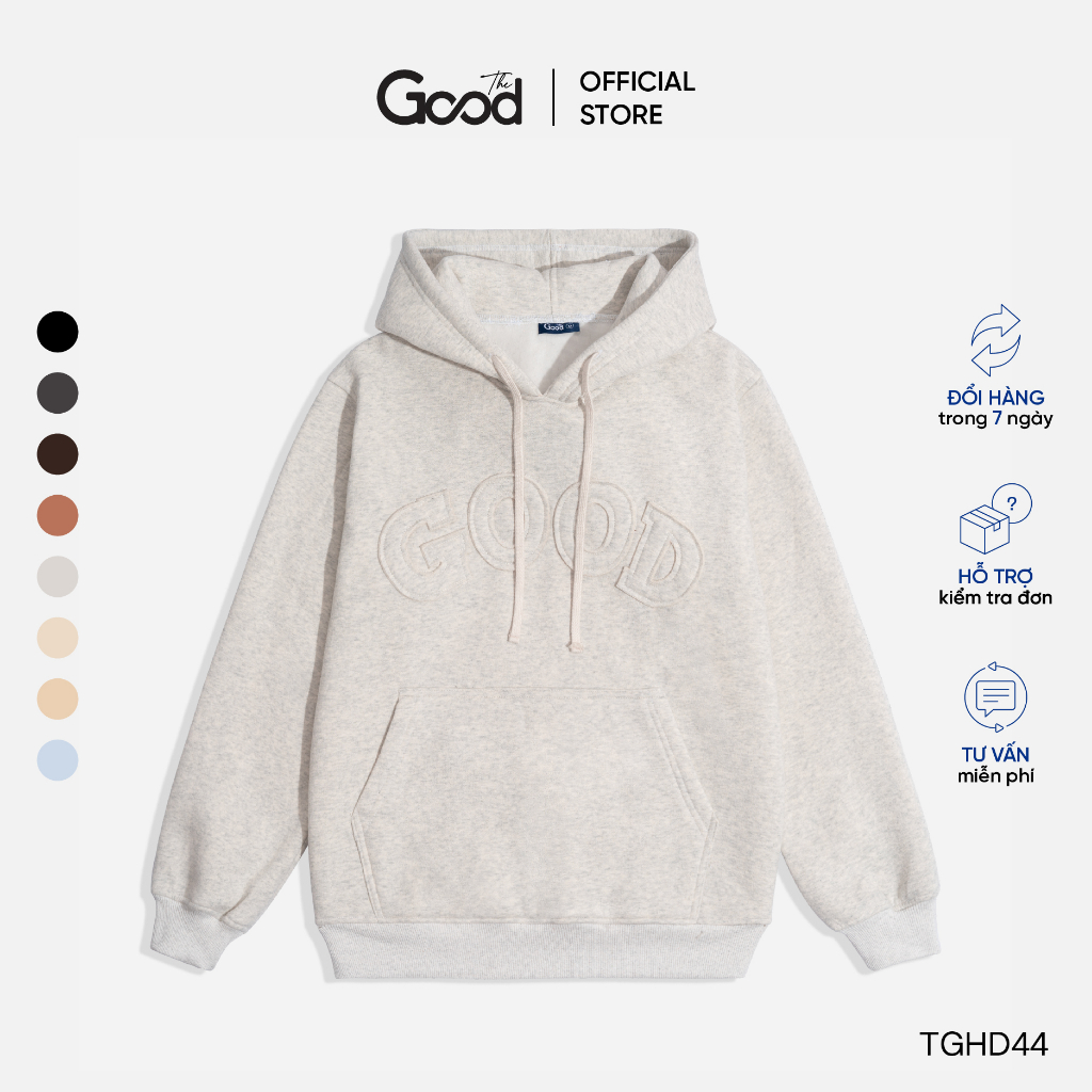 Áo Hoodie THE GOOD Ryder Hoạ Tiết Chữ Thêu , Áo Hoodie Nỉ Bông Unisex Form Rộng Basic