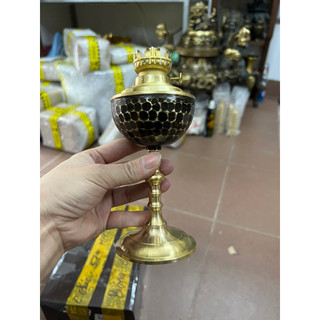 Đèn dầu gò tay bằng đồng nguyên chất , đèn thờ bằng đồng