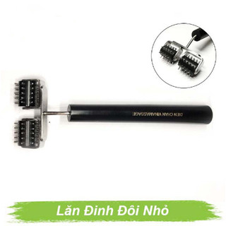 Thanh lăn đinh đôi inox nhỏ, dụng cụ diện chẩn loại 1 cao cấp ( lăn massage mặt, ngón tay, bàn tay, thư giãn,.