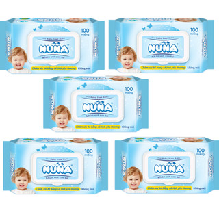 Combo 3 gói khăn ướt nuna 100 tờ/hộp không mùi
