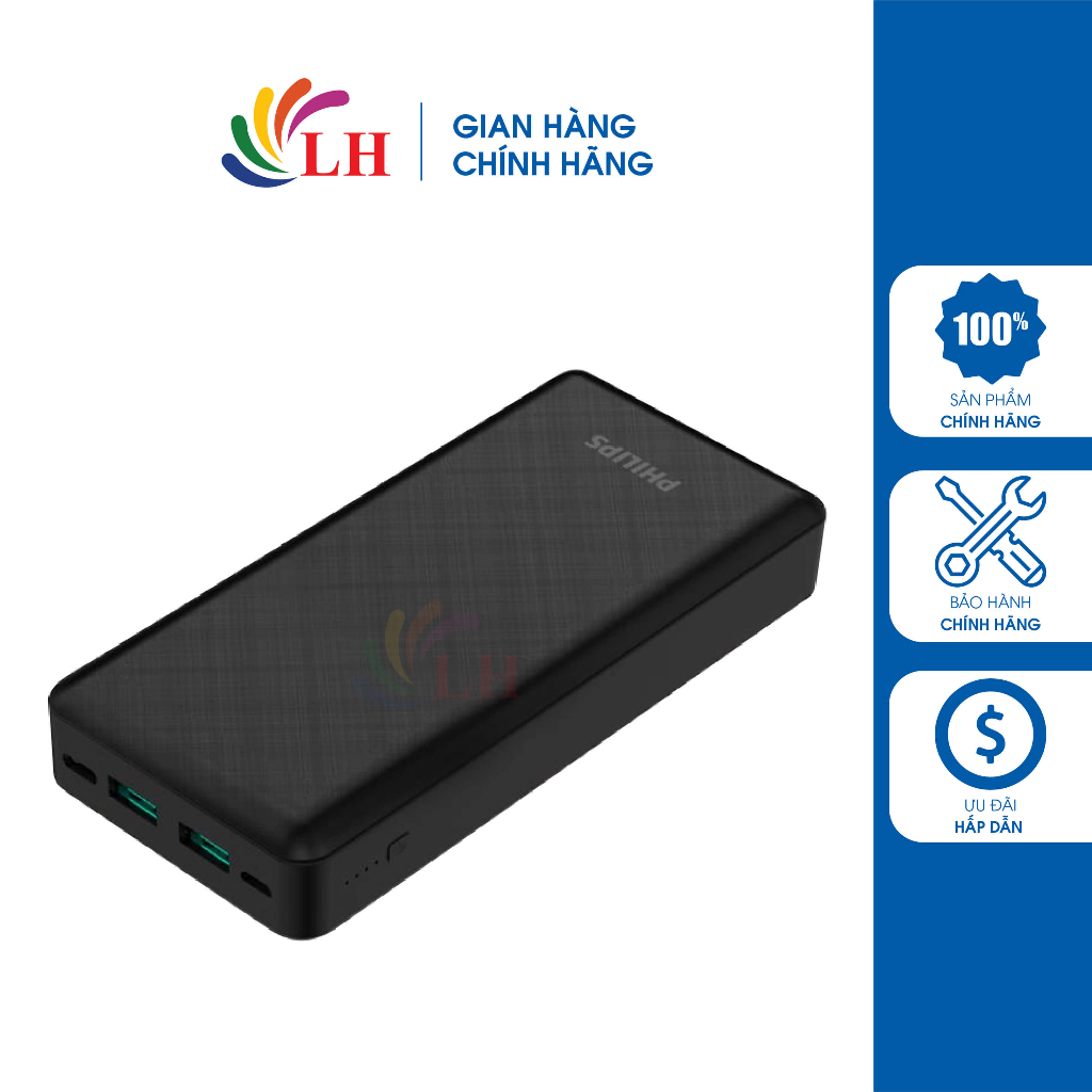 Sạc dự phòng Philips Universal 22.5W PD 20000mAh DLP8790HB/97 - Hàng chính hãng
