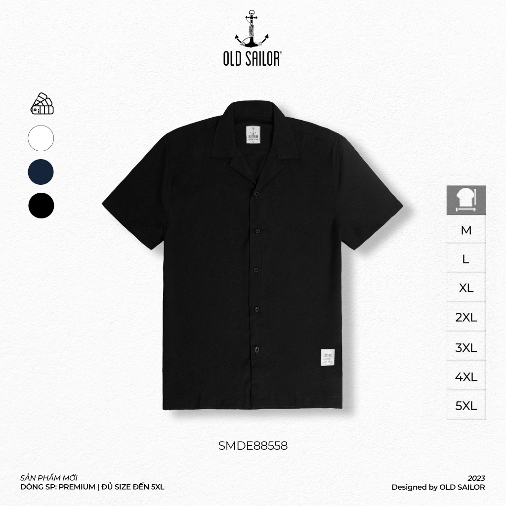 Áo sơ mi coban vải nano Old Sailor - 88558 - Big Size Upto 5XL