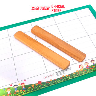 Set 2 Chiếc Thanh phách gõ nhạc / Thanh gõ nhịp điệu học nhạc bằng tre