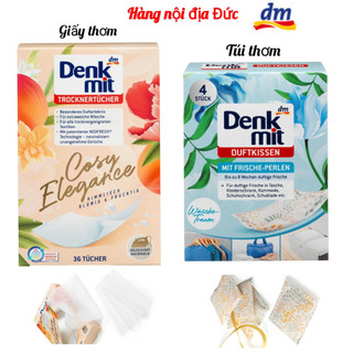 (Hàng Đức) Set túi thơm quần áo Denkmit 4 gói/ giấy thơm giấy sấy 36 tờ của Đức