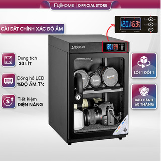 Tủ chống ẩm máy ảnh 30 Lít điện tử tự động ANBON AB-30S Dry Cabinet Box 2 ngăn,mút chống xước ống kính, Lens