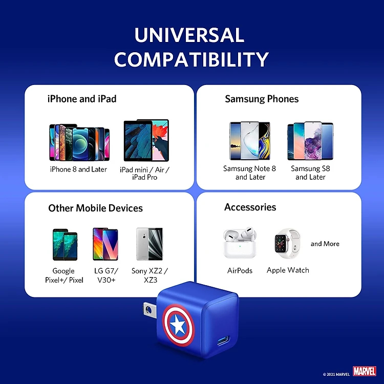 Sạc ANKER PowerPort III Nano 20W Phiên Bản Marvel Giới Hạn - ANKER A2633 - Hàng Chính Hãng