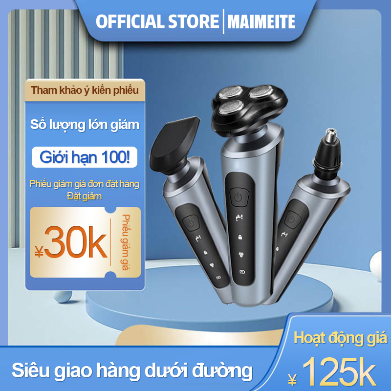 MAIMEITE Máy cạo râu đa năng 3 lưỡi kép Di động 3 trong 1 máy cạo râu điện