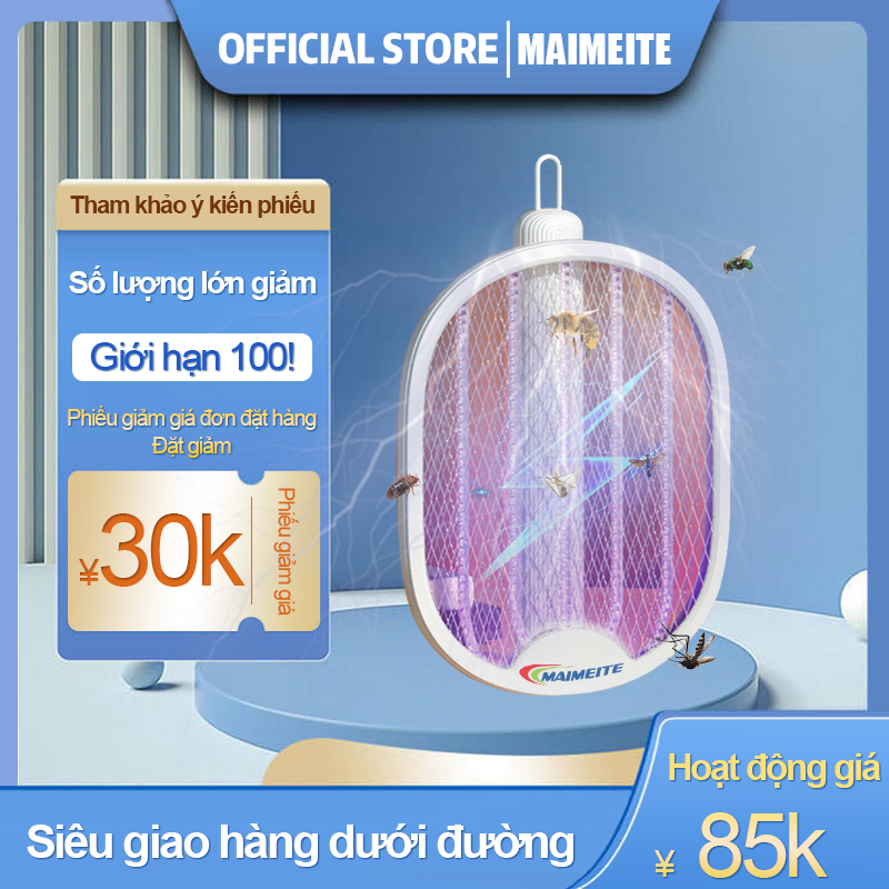 MAIMEITE Vợt muỗi tự động 2 trong 1Pin sạc cao cấp 1200 mah Bắt Muỗi Bảo hành 6 tháng